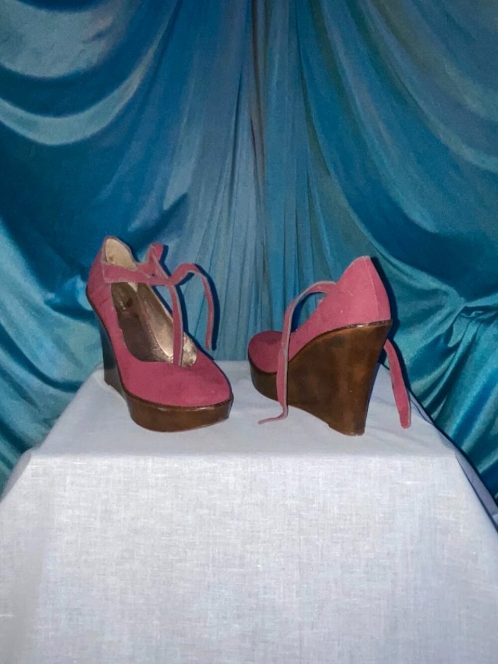 Michael Antonio Pink Platform Wedge Heels